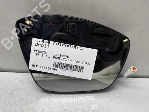 Used Right mirror glass PEUGEOT 208 II (UB_, UP_, UW_, UJ_) 1.2 PureTech 100 (101 hp) 30389359