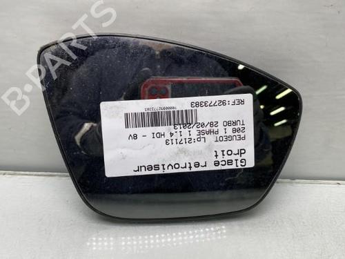 Used Right mirror glass PEUGEOT 208 I (CA_, CC_) 1.4 HDi (68 hp) 19966039