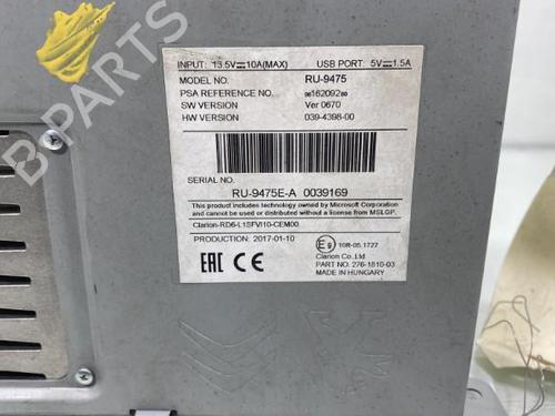 Used Radio Radio PEUGEOT TRAVELLER Bus (V_) [2016-2026] 20001264 20001264