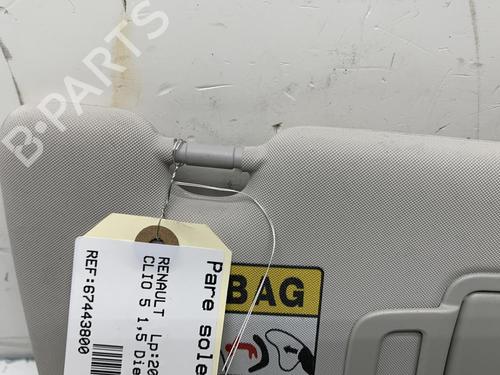 Used Right sun visor RENAULT CLIO V (B7_) 1.5 Blue dCi 85 (B7AG) (86 hp) 20023557