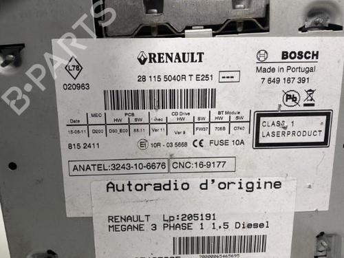 Used Radio RENAULT MEGANE III Hatchback (BZ0/1_, B3_) 1.5 dCi (BZ09, BZ0D, BZ1W, BZ29, BZ14) (110 hp) 19975941