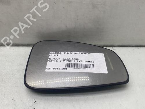 Used Right mirror glass RENAULT MEGANE III Hatchback (BZ0/1_, B3_) 1.5 dCi (86 hp) 19989186