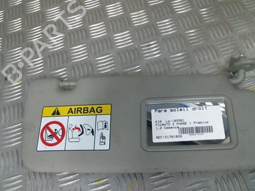 Used Right sun visor KIA PICANTO II (TA) 1.2 (85 hp) 19979898