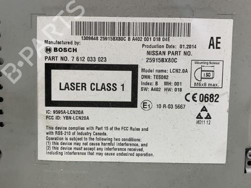 Used Radio Radio NISSAN NOTE (E12) 1.5 dCi (90 hp) 19951682 19951682