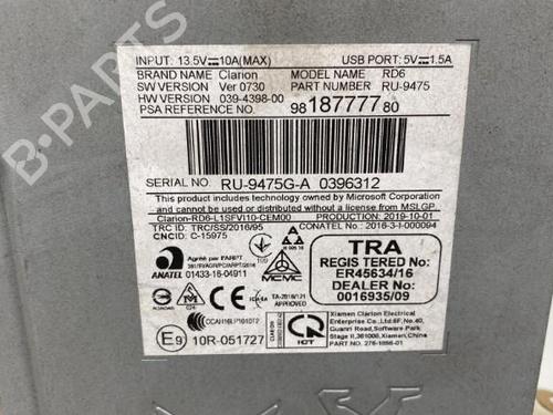 Radio PEUGEOT 308 SW II (LC_, LJ_, LR_, LX_, L4_) 1.2 THP 110 | BP20028854E6 