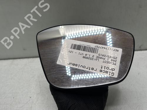 Spiegelglas rechts für PEUGEOT 208 I (CA_, CC_) 1.0 VTi (68 hp) 31134864
