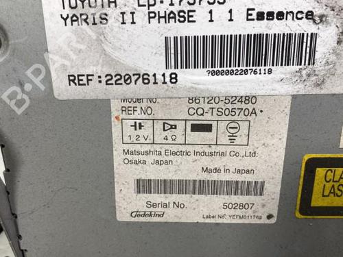 Radio TOYOTA YARIS (_P9_) 1.0 VVT-i (KSP90_, KSP90R) | BP19984734E6 