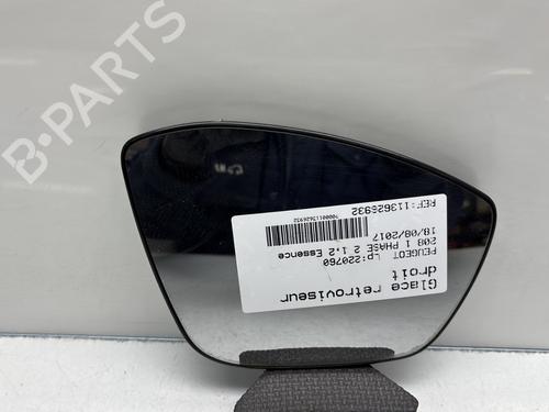 Spiegelglas rechts für PEUGEOT 208 I (CA_, CC_) 1.2 VTI 82 (82 hp) 31134721