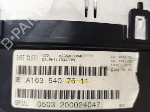 Instrument cluster MERCEDES-BENZ M-CLASS (W163) ML 270 CDI (163.113) | BP21733028C47 