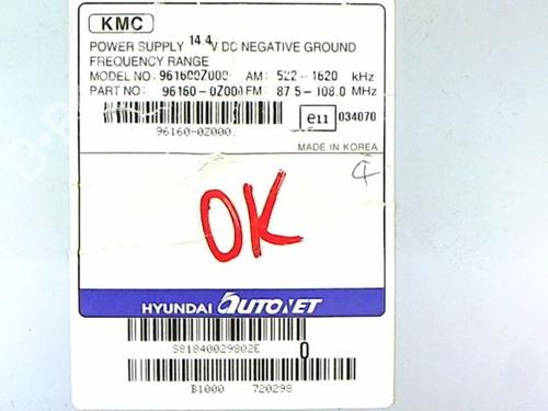 Radio KIA CARNIVAL / GRAND CARNIVAL III (VQ) 2.9 CRDi | BP20404330E6 