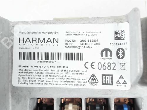 Radio ALFA ROMEO GIULIETTA (940_) 1.6 JTDM (940FYB11, 940FYB1A, 940FYF11, 940FYF1A) | BP29375089E6 
