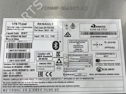 Bilradio RENAULT TWINGO III (BCM_, BCA_) 1.0 SCe 70 (BCMB) | BP27347487E6 