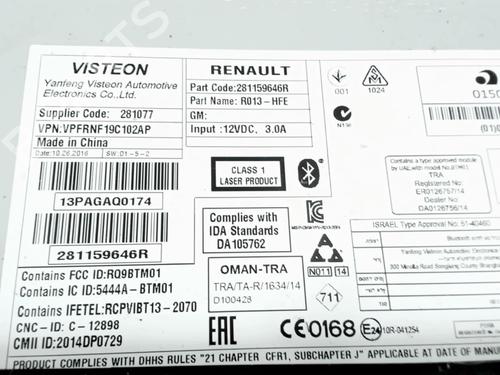 Radio RENAULT KADJAR (HA_, HL_) 1.2 TCe 130 (HLMR) | BP32273652E6  - Image 5