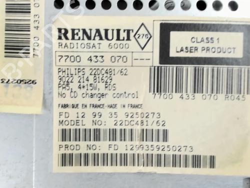 Radio RENAULT MEGANE I (BA0/1_) 1.6 16V (BA04, BA0B, BA11, BA1J, BA16, BA19, BA1K, BA1V,... | BP29375054E6 