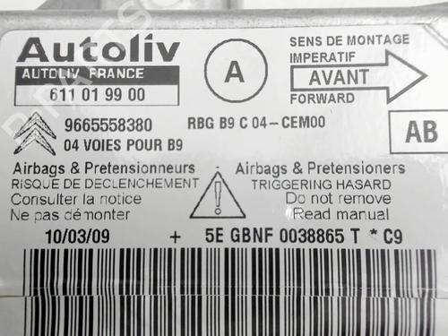Kollisjonspute styreenhet CITROËN BERLINGO Box Body/MPV (B9) 1.6 HDi 90 16V | BP25009056M53 