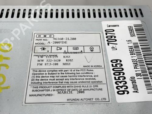 Used Radio Radio HYUNDAI i30 Estate (FD) 1.6 CRDi (116 hp) 20394911 20394911