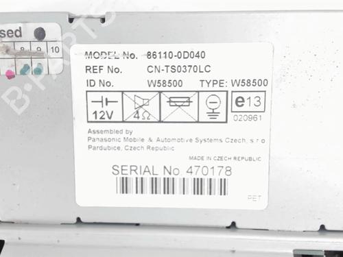 Radio TOYOTA YARIS (_P1_) 1.3 (SCP12_, SCP13_, SCP12R, SCP13R) | BP20392930E6 