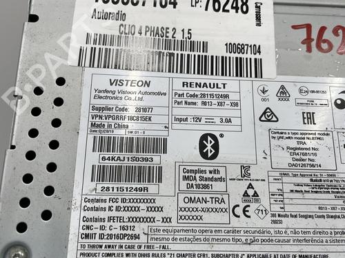 Radio RENAULT CLIO IV (BH_) 1.5 dCi 75 | BP23778878E6 