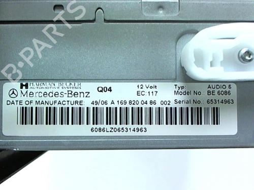 Used Radio Radio MERCEDES-BENZ A-CLASS (W169) A 180 CDI (169.007, 169.307) (109 hp) 20399716 20399716