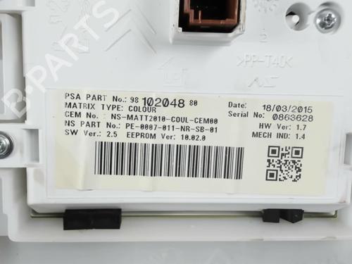 Instrument cluster PEUGEOT 2008 I (CU_) 1.2 THP 110 / PureTech 110 | BP28321546C47 