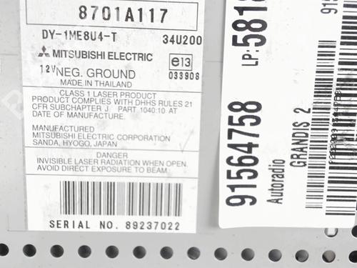 Used Radio Radio MITSUBISHI GRANDIS (NA_W) 2.0 DI-D (NA8W) (140 hp) 20388989 20388989