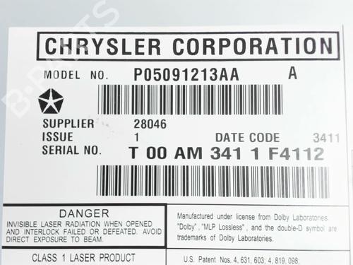 Used Radio Radio LANCIA VOYAGER MPV (404_) 2.8 CRD (RT, 53) (177 hp) 31839369 31839369