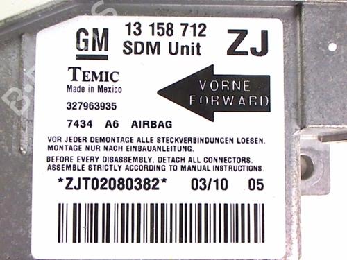 ECU airbags OPEL MERIVA A MPV (X03) 1.6 (E75) | BP20404060M53 