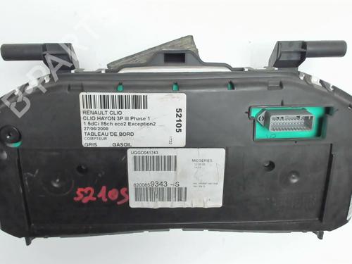 Used Instrument cluster RENAULT CLIO III (BR0/1, CR0/1) 1.5 dCi (BR17, CR17) (86 hp) 20416352