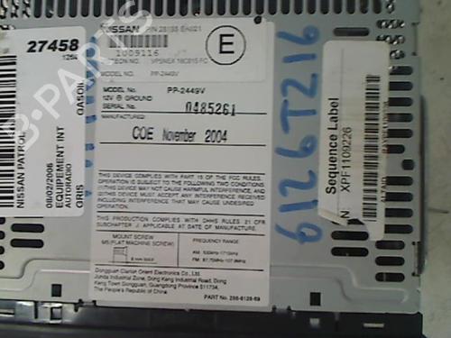 Radio NISSAN PATROL GR V Wagon (Y61) 3.0 DTi | BP20413689E6 