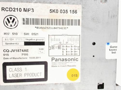 Used Radio VW GOLF VI (5K1) 1.4 (80 hp) 20396448