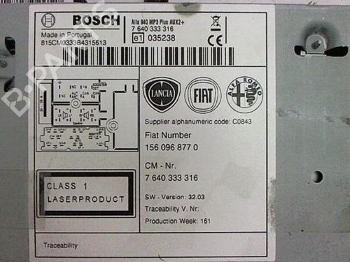 Radio ALFA ROMEO GIULIETTA (940_) 2.0 JTDM (940.FXL1A) | BP20473594E6