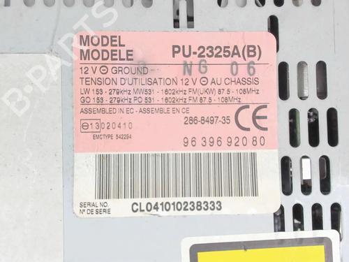 Radio PEUGEOT 206 CC (2D) 2.0 S16 | BP21565313E6 