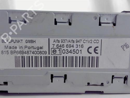 Radio ALFA ROMEO 147 (937_) 1.9 JTDM 8V (937.AXD1A, 937.AXU1A, 937.BXU1A) | BP20390565E6 