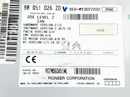 Radio PEUGEOT 208 I (CA_, CC_) 1.6 HDi / BlueHDi 75 | BP31053161E6 