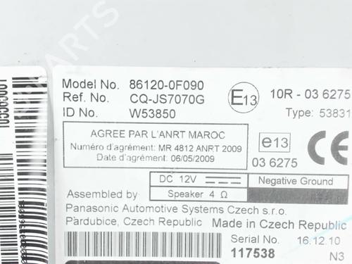 Radio TOYOTA VERSO (_R2_) 2.0 D-4D (AUR20_, AUR20R) | BP26273910E6 