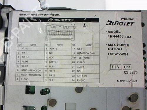 Radio KIA RIO II (JB) 1.5 CRDi | BP20407655E6 