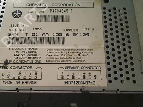 Radio CHRYSLER VOYAGER / GRAND VOYAGER III (GS_, NS_) 2.5 TD | BP21228988E6 