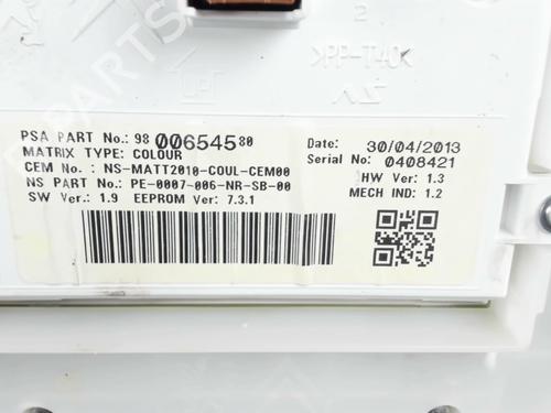 Used Instrument cluster Instrument cluster PEUGEOT 208 I (CA_, CC_) 1.6 GTi (200 hp) 22695820 22695820