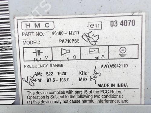 Used Radio Radio HYUNDAI i20 I (PB, PBT) 1.4 CRDi (75 hp) 20441439 20441439