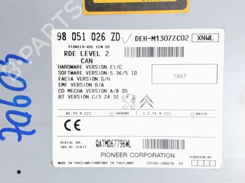 Radio PEUGEOT 208 I (CA_, CC_) 1.6 HDi / BlueHDi 75 | BP20393089E6 