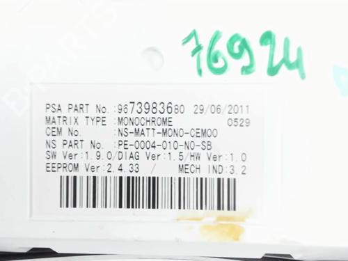 Instrument cluster PEUGEOT RCZ 1.6 16V | BP31654198C47 