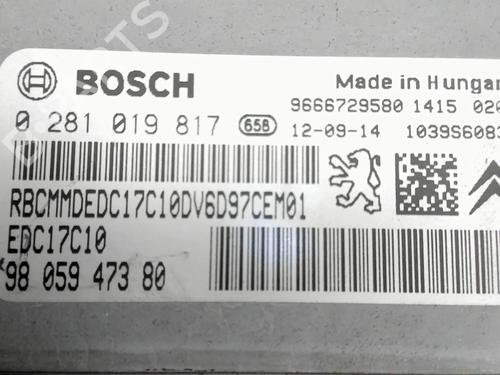 Engine control unit (ECU) PEUGEOT 308 I (4A_, 4C_) 1.6 HDi | BP29374958M57 