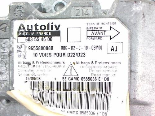 ECU airbags PEUGEOT 407 (6D_) 2.0 HDi 135 (6DRHRH, 6DRHRE, 6DRHRG, 6DRHRJ) | BP20455036M53 