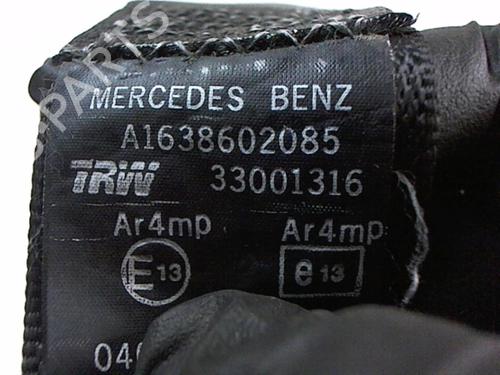 Used Rear right seatbelt Rear right seatbelt MERCEDES-BENZ M-CLASS (W163) ML 270 CDI (163.113) (163 hp) 20462662 20462662