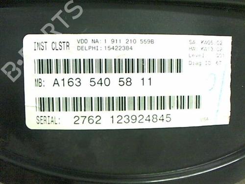 Instrument cluster MERCEDES-BENZ M-CLASS (W163) ML 270 CDI (163.113) | BP20407586C47 