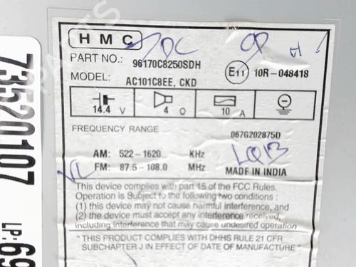 Radio HYUNDAI i20 II (GB, IB) 1.1 CRDi | BP20468549E6 