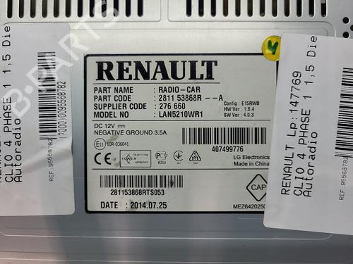 Used Radio RENAULT CLIO IV (BH_) 1.5 dCi 75 (75 hp) 21596341