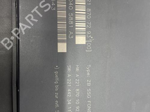 Used Control unit MERCEDES-BENZ S-CLASS (W221, V221) S 400 Hybrid (221.095, 221.195) (279 hp) 22596099