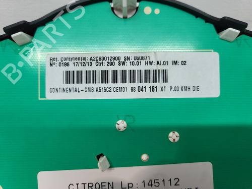 Instrument cluster CITROËN C3 II (SC_) 1.6 HDi | BP20381314C47 