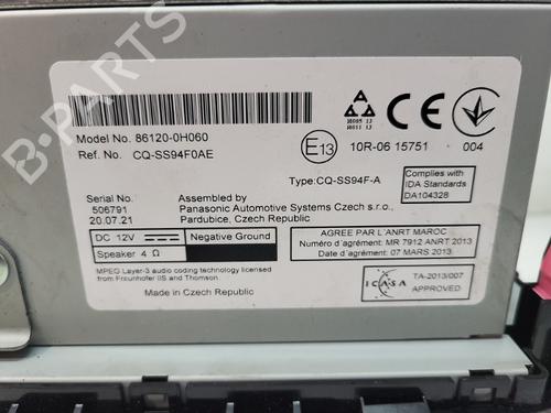 Radio PEUGEOT 108 1.0 VTi 72 | BP20384348E6 